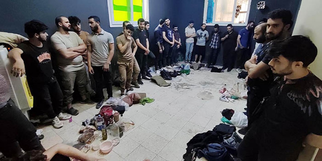 Denetim yapılan oto yıkamacıda 31 kaçak göçmen yakalandı