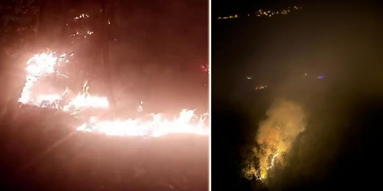 Helikopterle söndürme çalışmalarına ara verildi