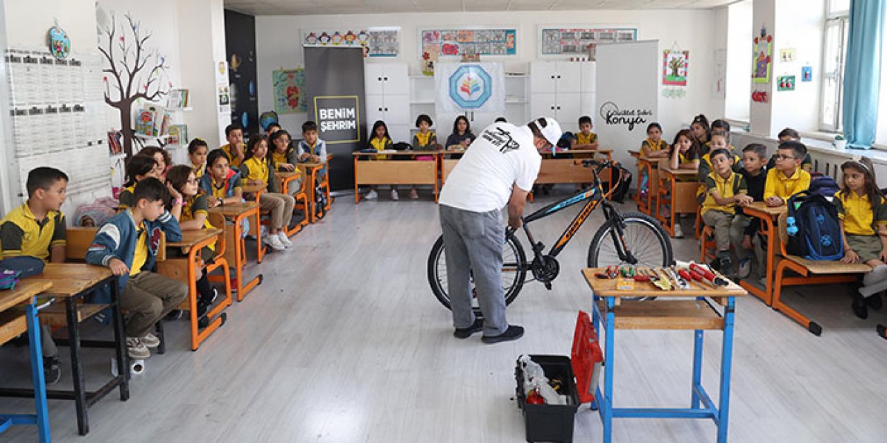 Okullarda bisiklet tamiri eğitimi verildi