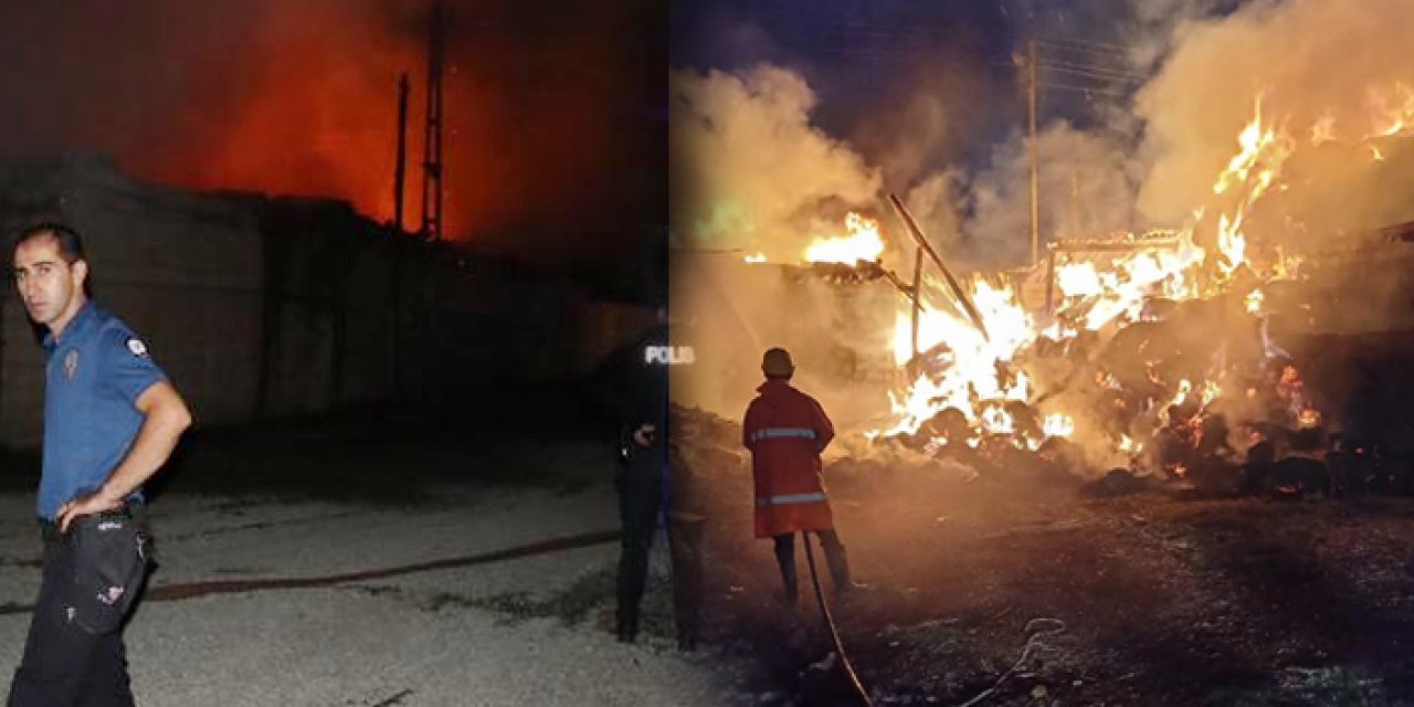 Yangında 2 ahır kullanılamaz halde