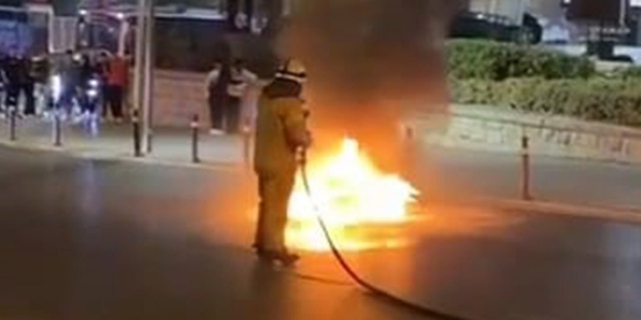 Seyir halindeyken alevlere karıştı