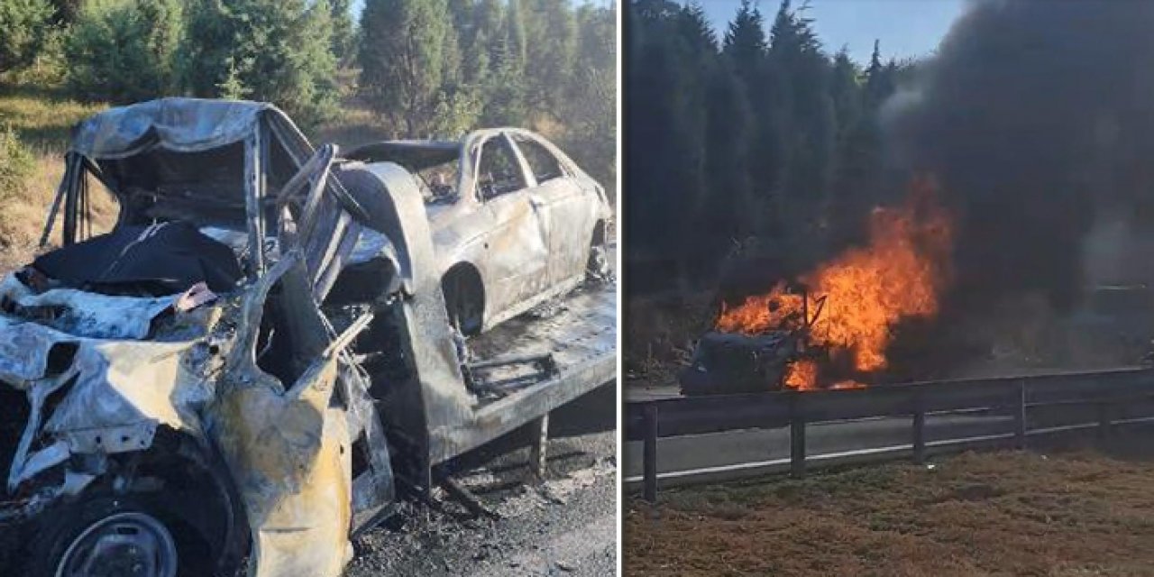 Sürücü çıkan yangında yanarak can verdi