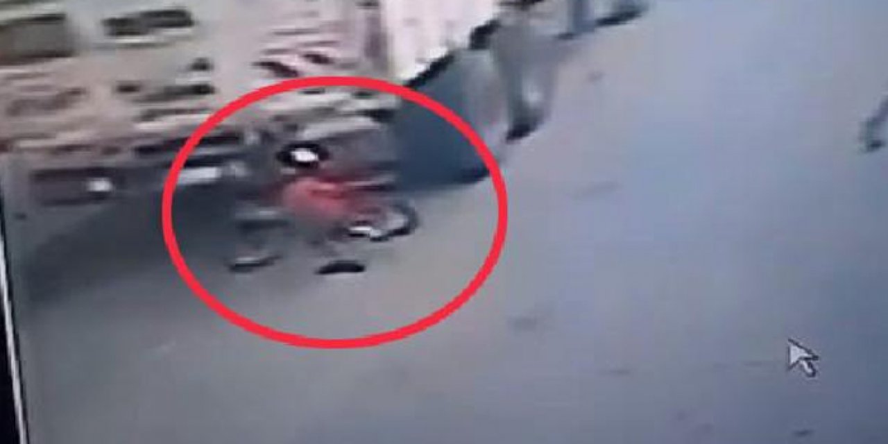 Kamyon bisikletli çocuğa çarptı: Kaza anı kamerada