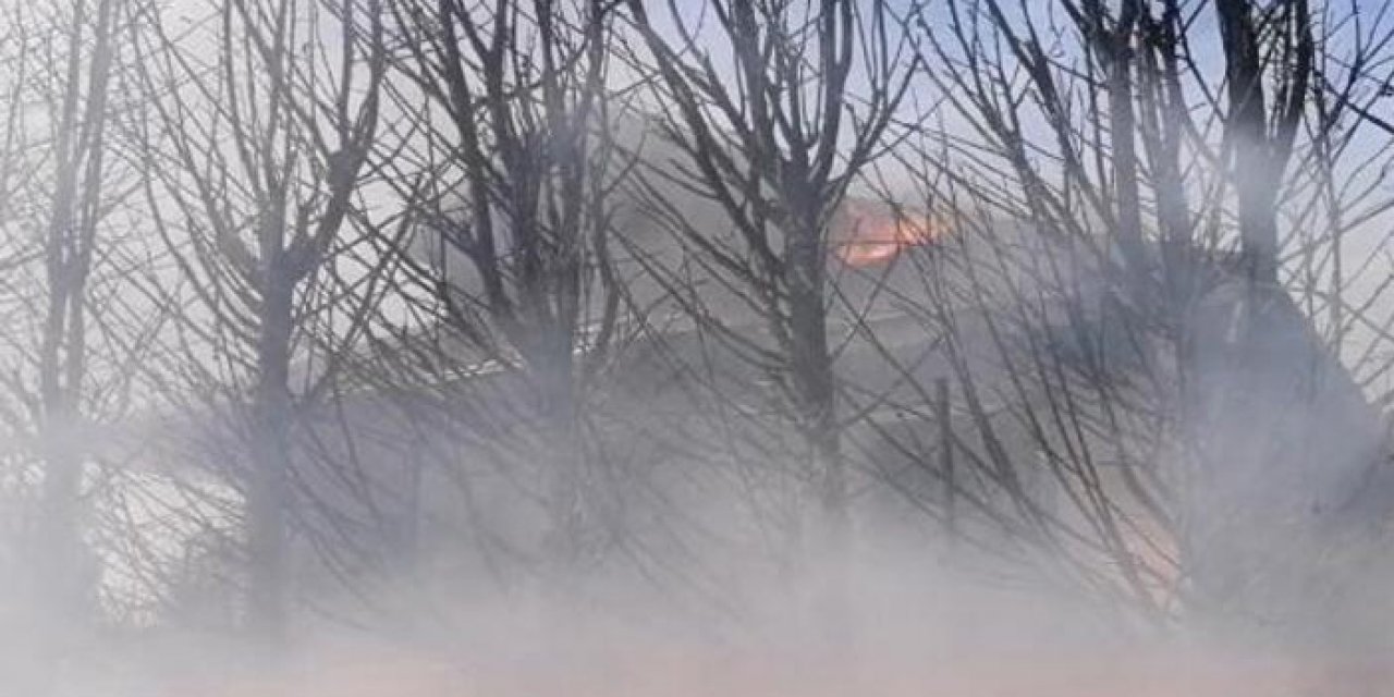 Otluk alandaki yangın villaya sıçradı