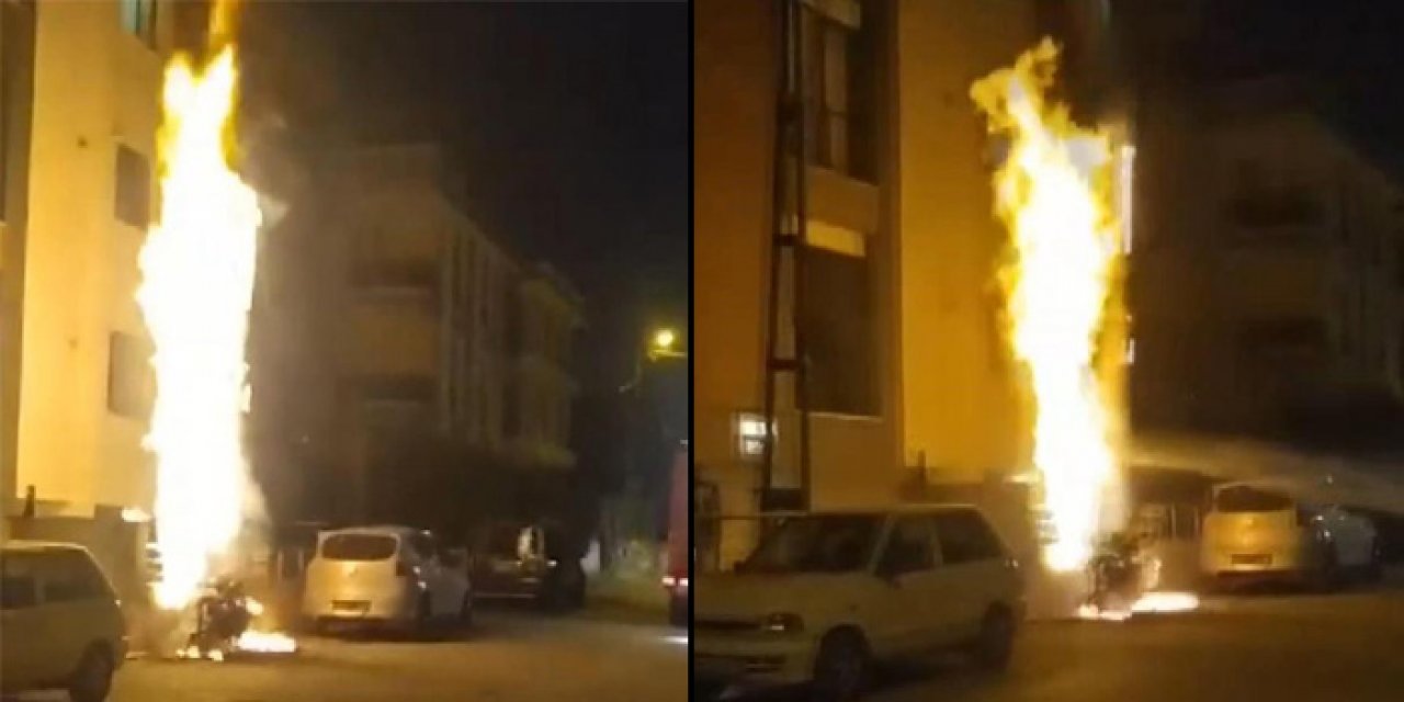 Doğalgaz kutusu alev aldı; korku dolu anlar yaşandı