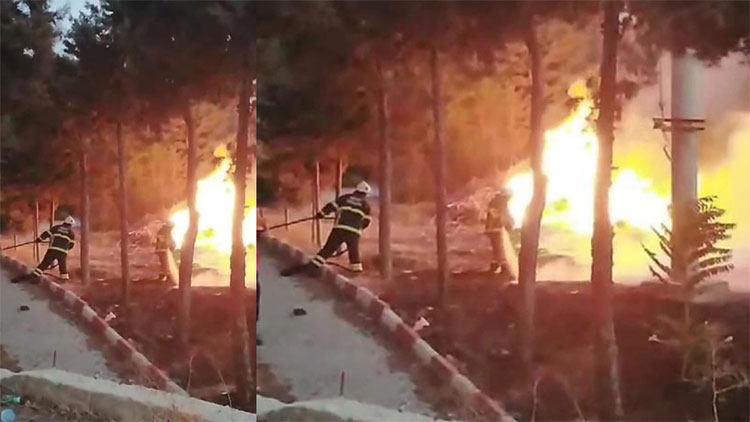 Hatay'da yıldırım düşen ağaçlık alanda yangın çıktı!