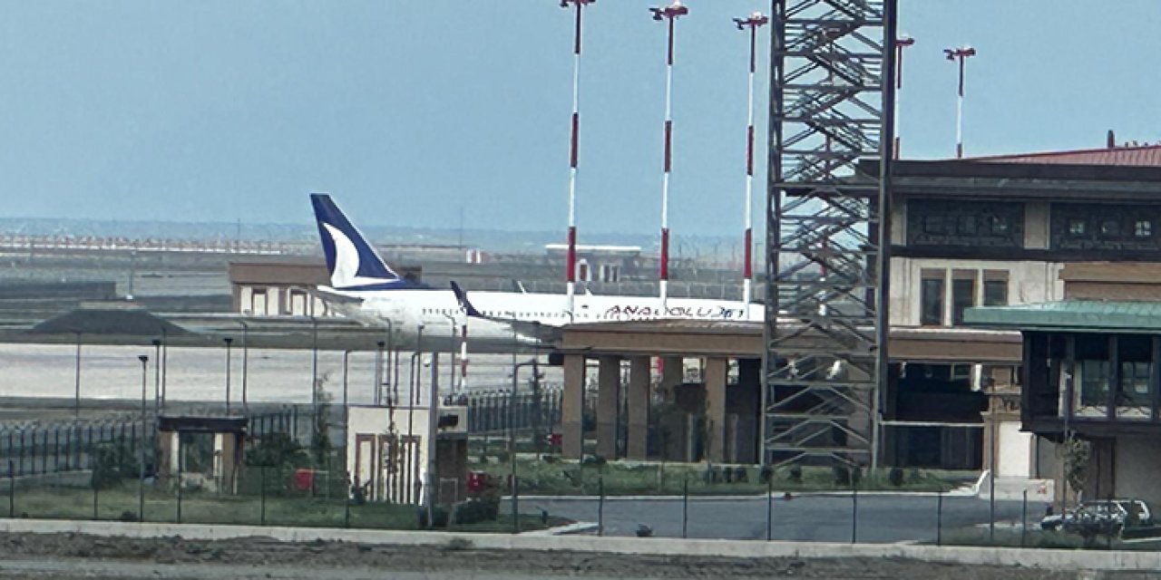 Kuş sürüsüne çarpan uçak aprona çekildi