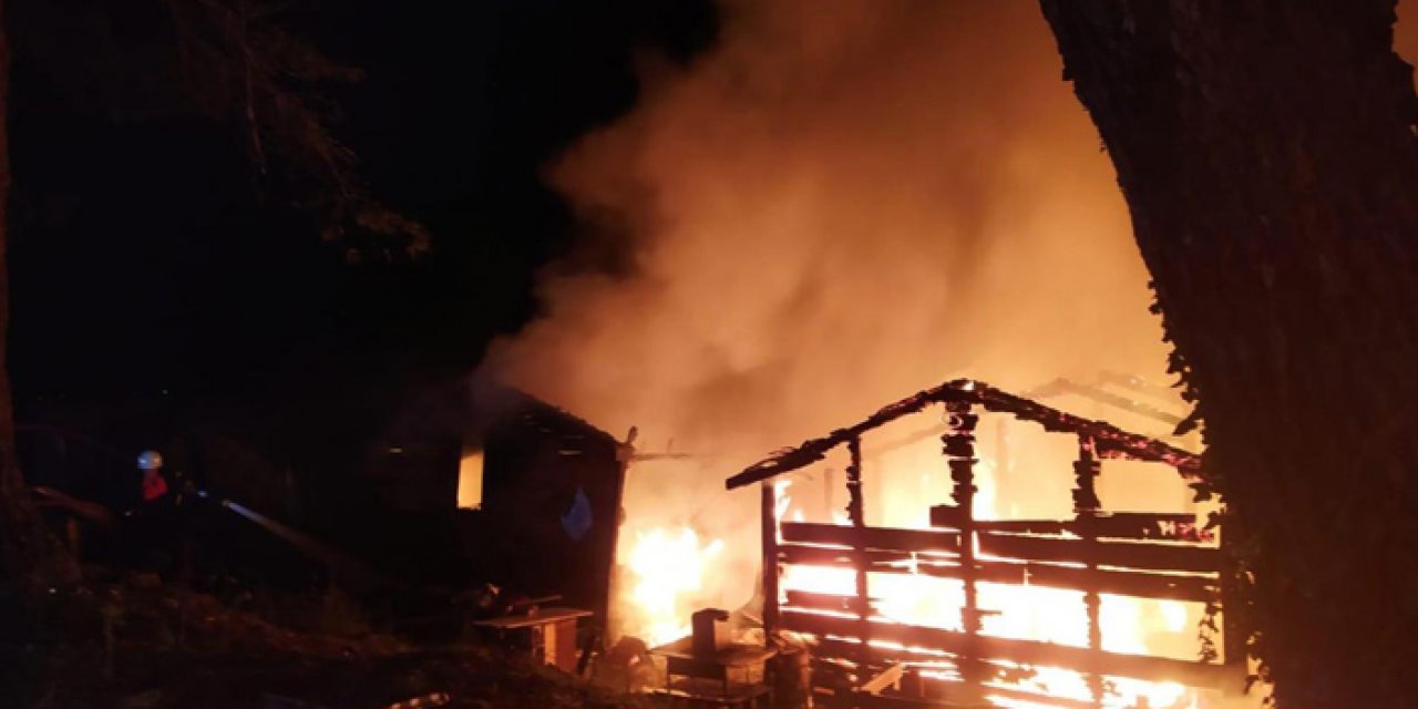 Yangın 2 katlı evi yok etti