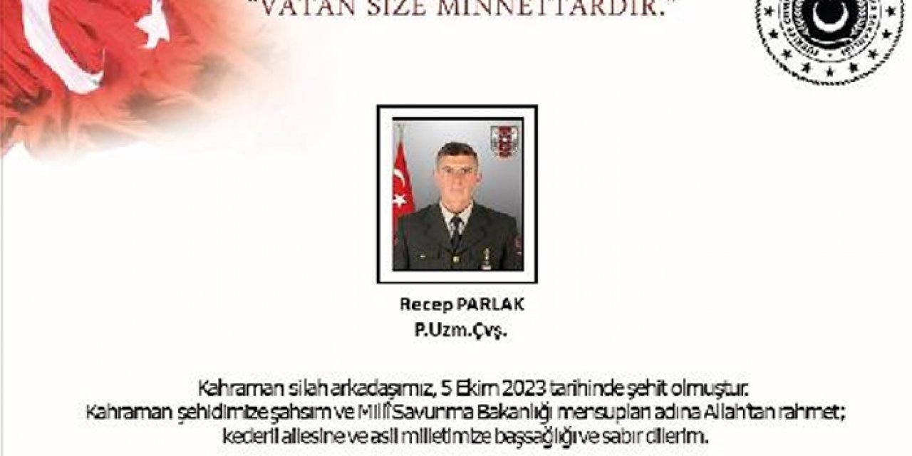 1 askerimiz şehit oldu