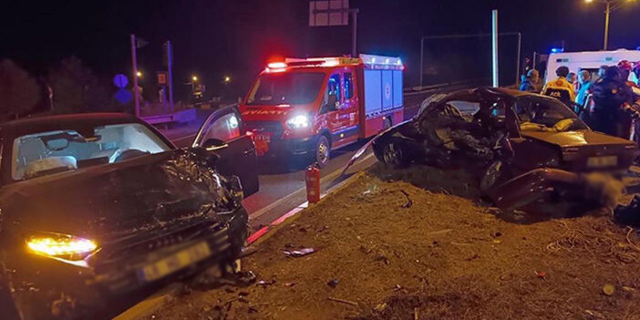 İki otomobil çarpıştı: 1 ölü 2 yaralı