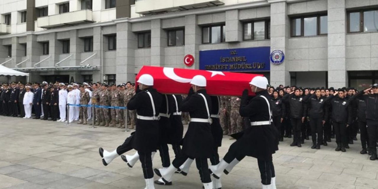 Şehit polis için tören düzenlendi