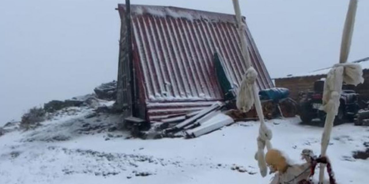 Rize'nin yüksek kesimlerine kar yağdı