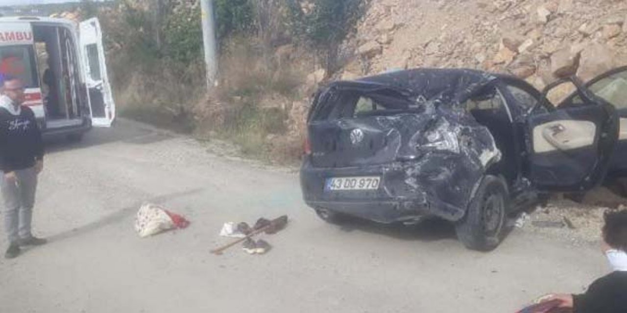 Kontrolden çıkan otomobil moloz yığınına çarptı: 1 ölü, 5 yaralı