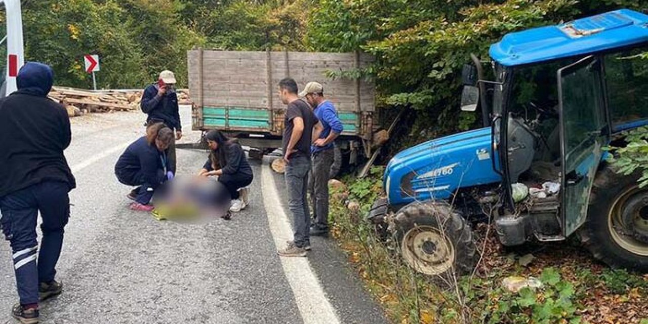 Traktör devrildi: 1 ölü 1 yaralı