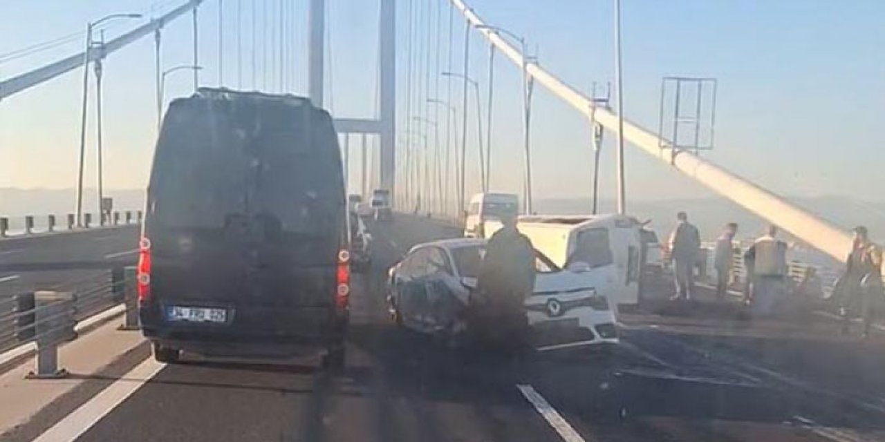 Köprüde zincirleme kaza 8 yaralı