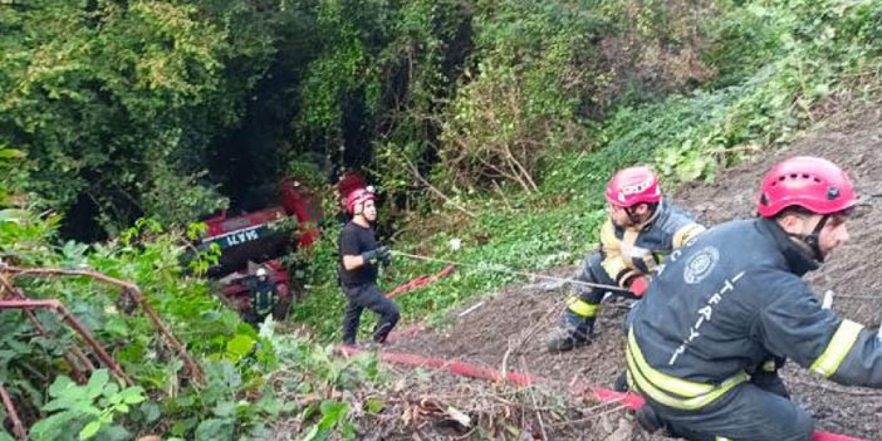Orman İşletme Müdürlüğü'ne ait arazöz uçurumdan uçtu: 1 ölü, 3 yaralı