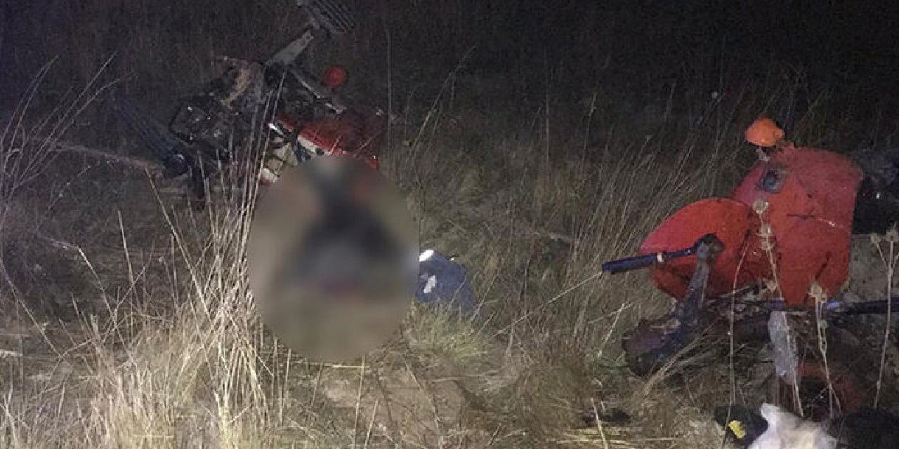 Yakıtı biten yol kenarındaki traktöre TIR çarptı: 2 ölü 1 yaralı