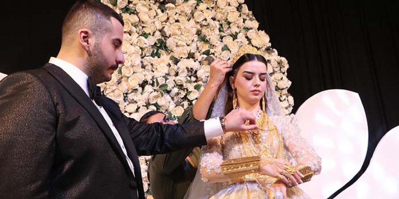 Aşiret düğününde geline 7 kilo altın takıldı
