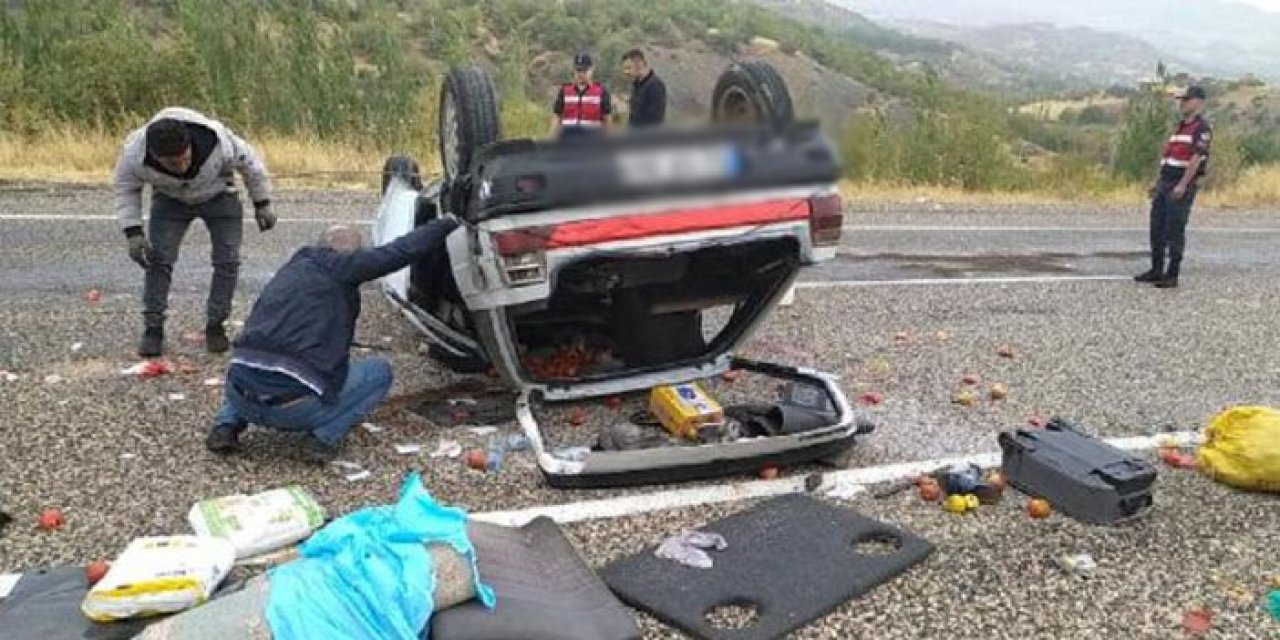 Hakimiyeti kaybetti; takla attı: 5 yaralı