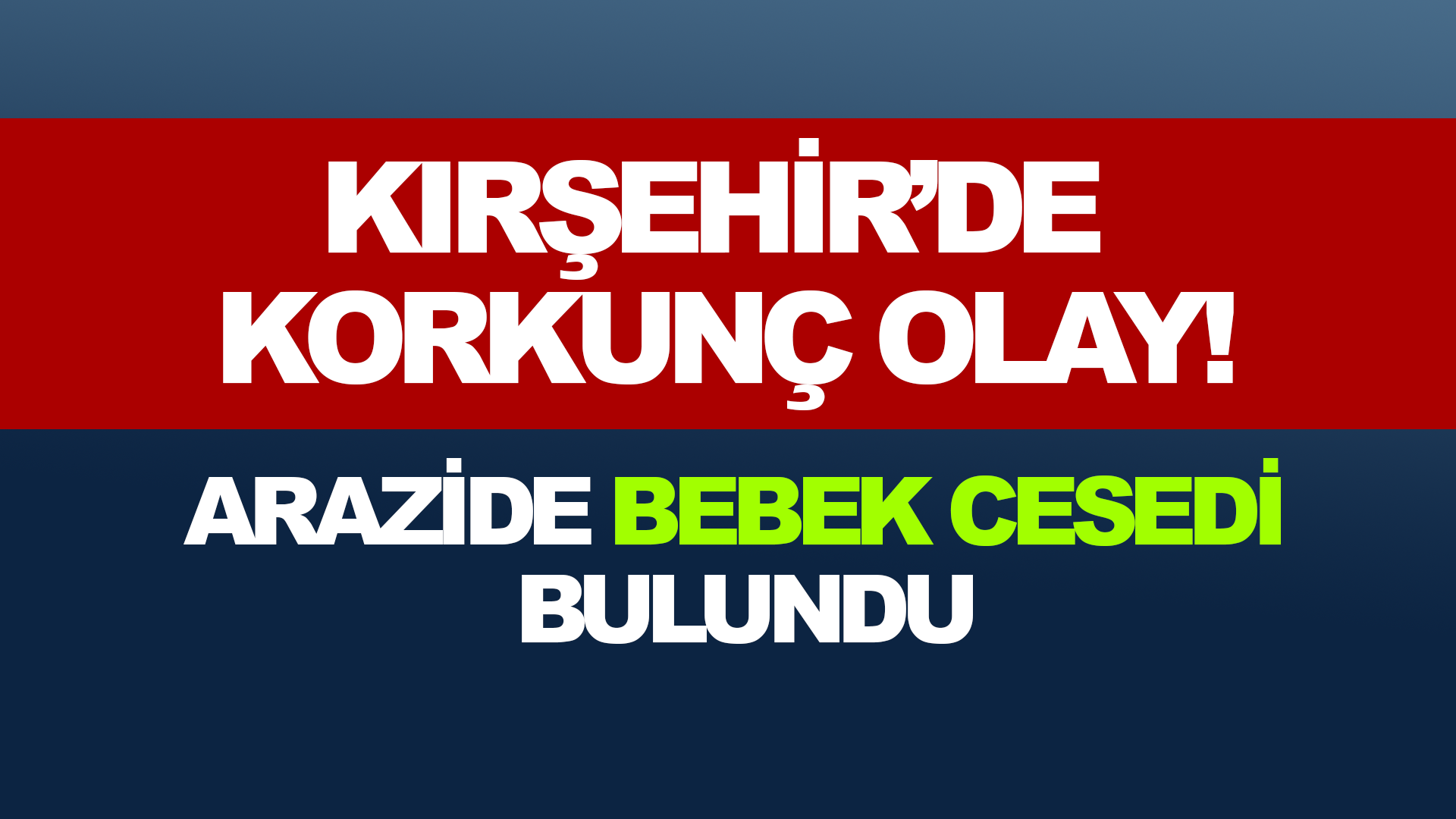 Kırşehir'de korkunç olay: arazide ölü bebek bulundu!