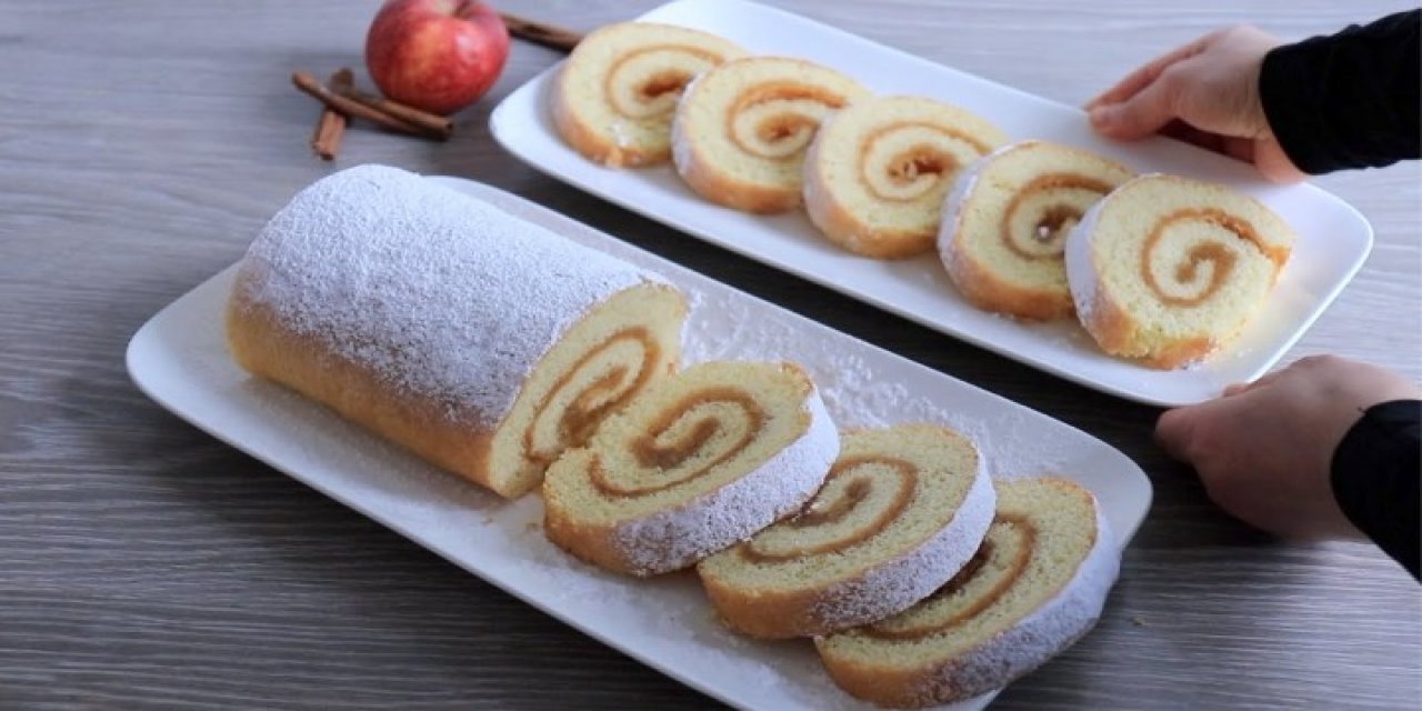 Elmanız Varsa Mutlaka Deneyin! Mis Gibi Kokusu İle Elmalı Rulo Kek Tarifi...