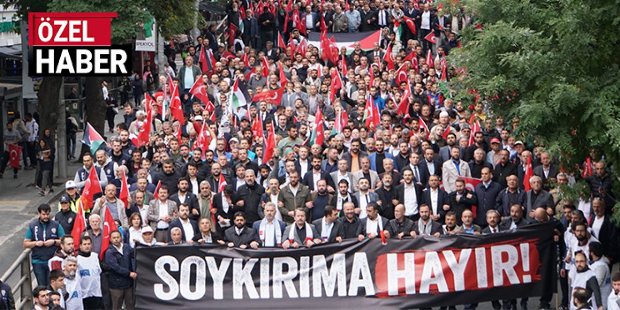 Ankara’da böyle kalabalık görülmedi: Gazze yürüyüşü tarihe geçti