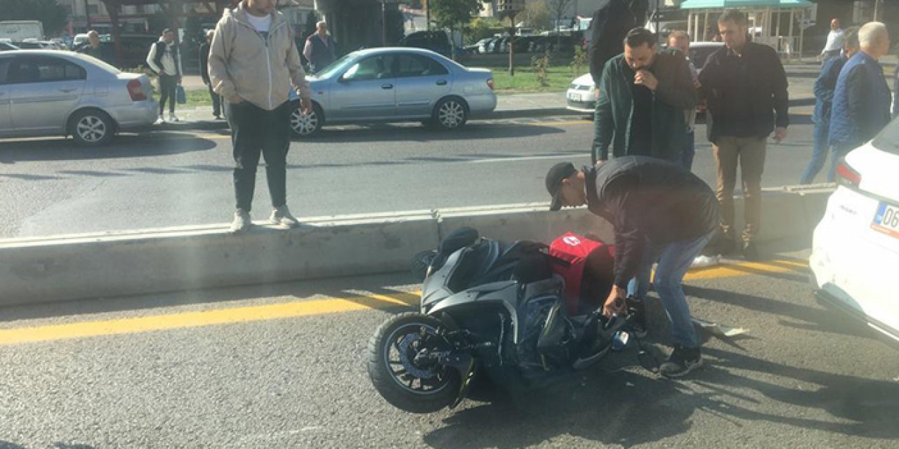 Mamak’ta maddi hasarlı kaza: Orta refüjden şerit değiştirmeye kalkıştı