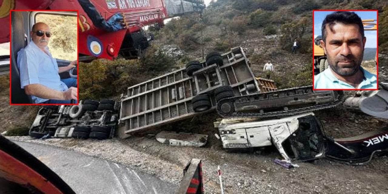 Çorum’da iş makinesi yüklü TIR devrildi
