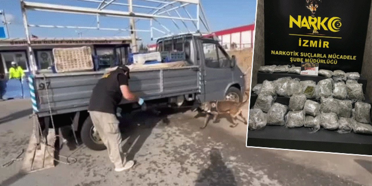 İzmir'de kamyonette kilolarca uyuşturucu yakalandı