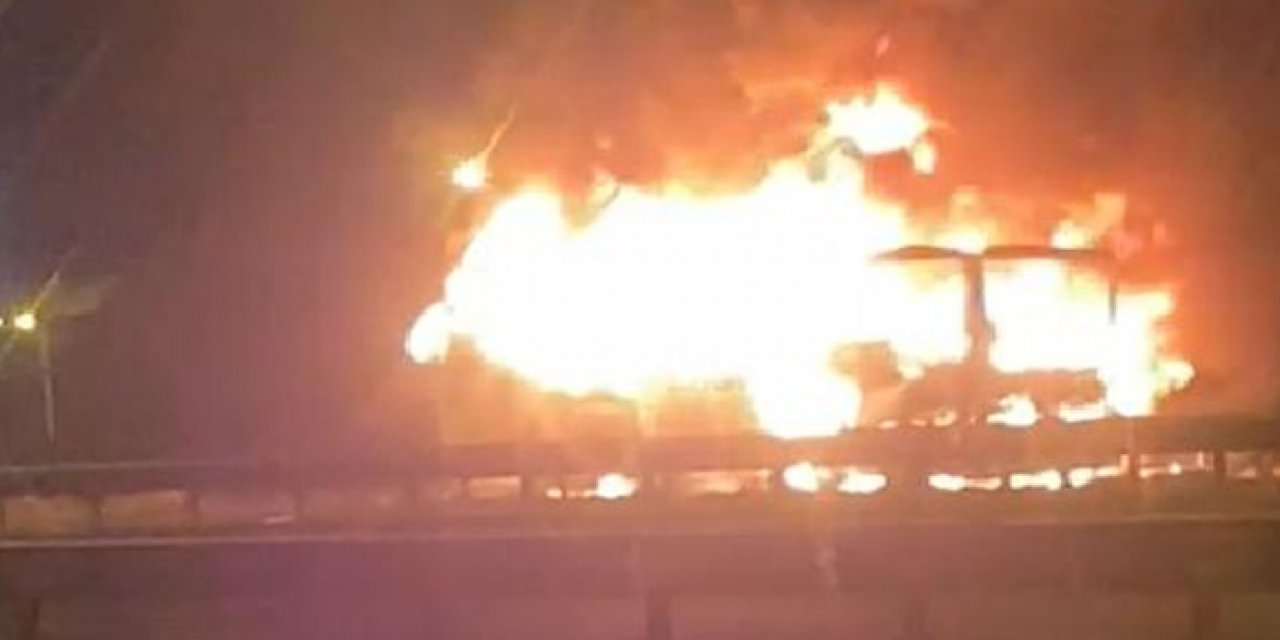 Aydın'da yolcu otobüsü alev topuna döndü