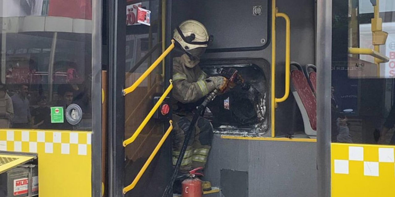 İETT otobüsünde çıkan yangın korkuttu