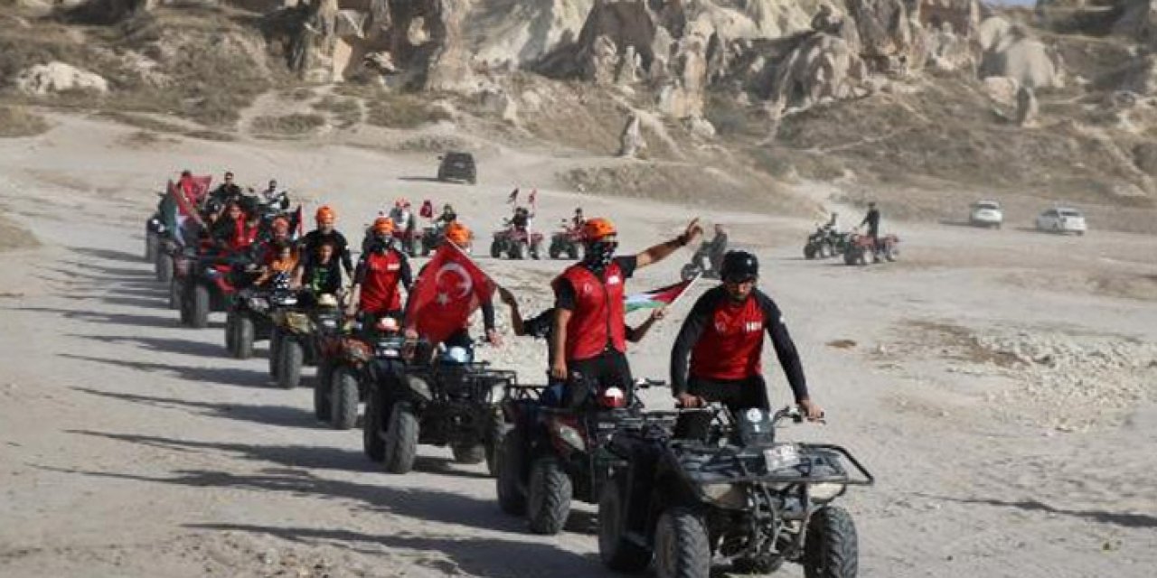 ATV’lerle Filistin için destek konvoyu