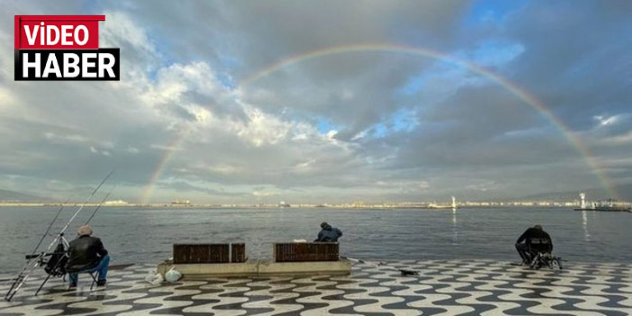 İzmir'de yağmur sonrası gökkuşağı