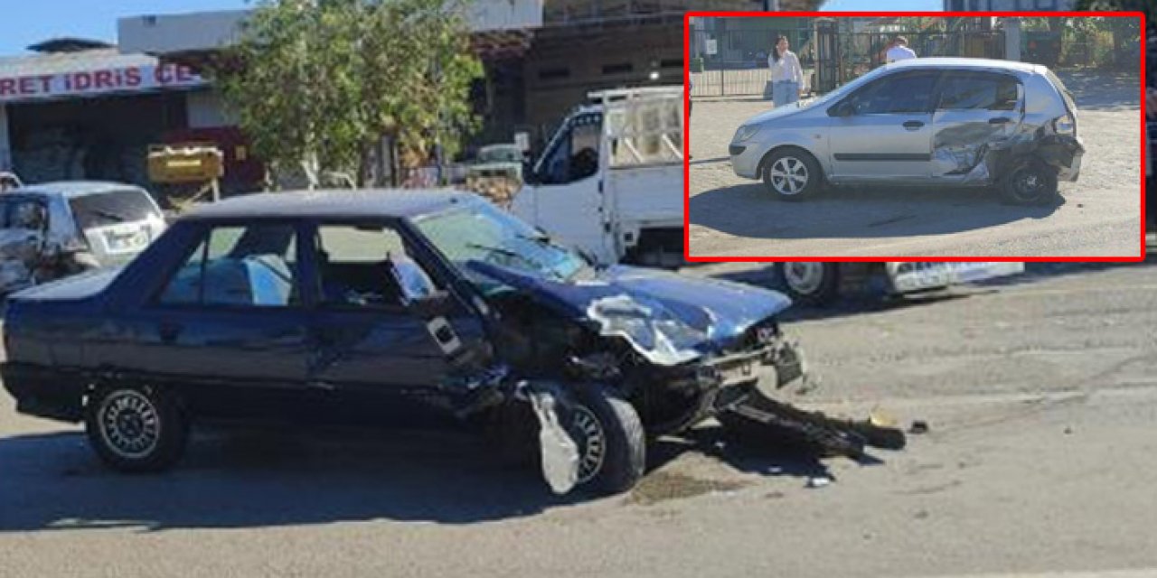 2 araç kavşakta birbirine girdi: 2 yaralı