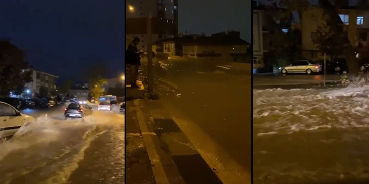 Ankara'da sağanak etkili oldu: Yollar göle döndü