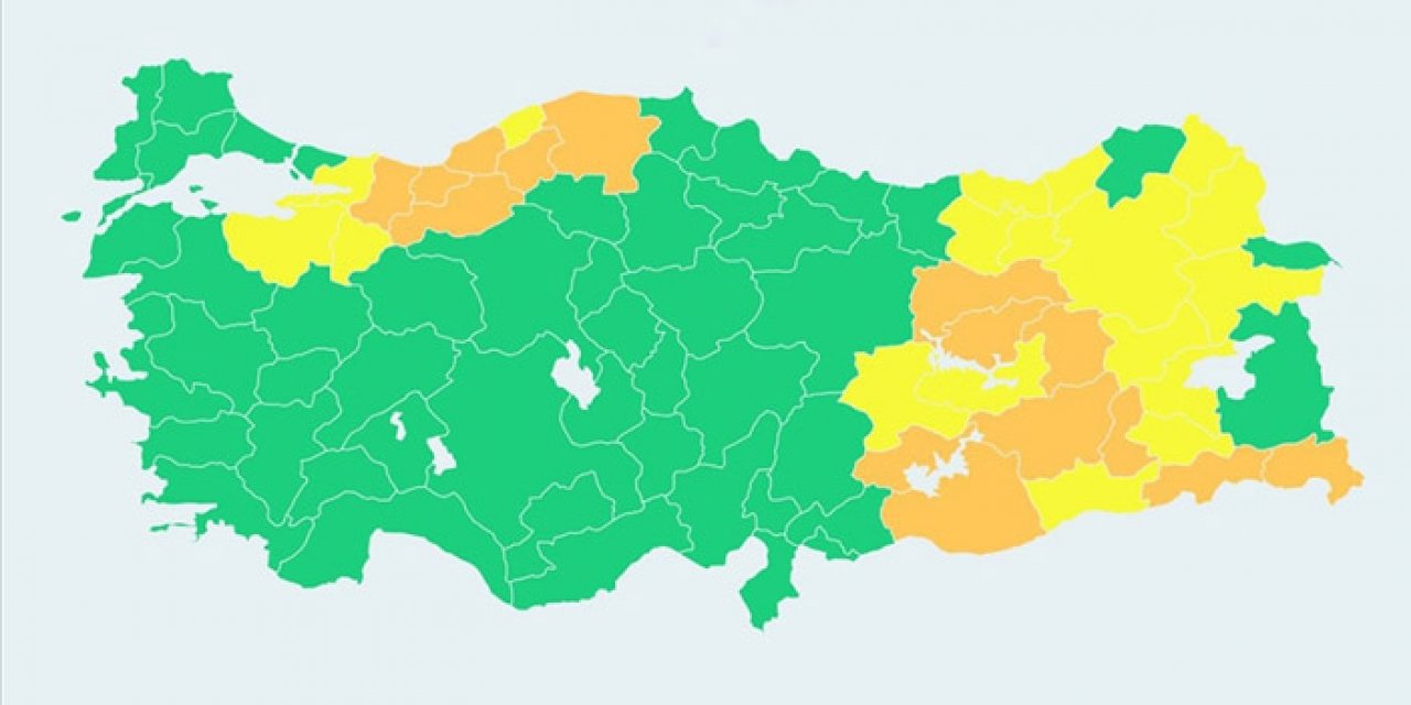 15 İle “turuncu” 16 ile “sarı” uyarı geldi
