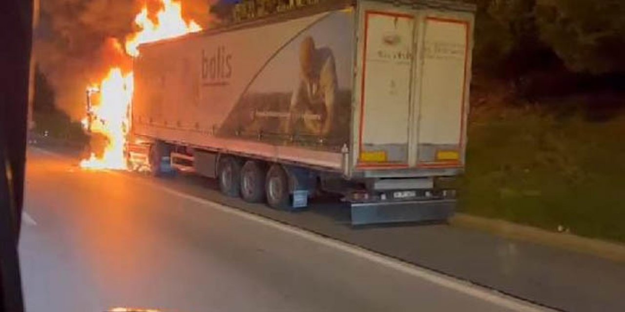 Tekstil ürünleri yüklü TIR’da yangın