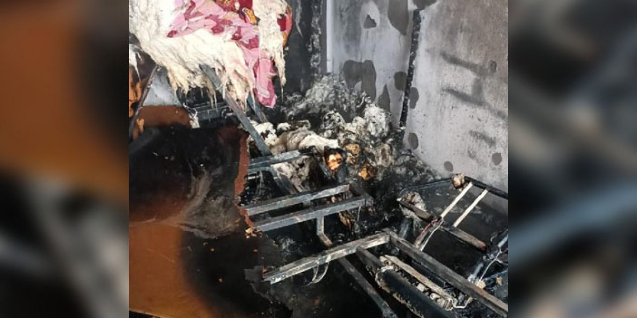 Elektrikli ısıtıcıdan çıkan yangında yatalak hasta öldü