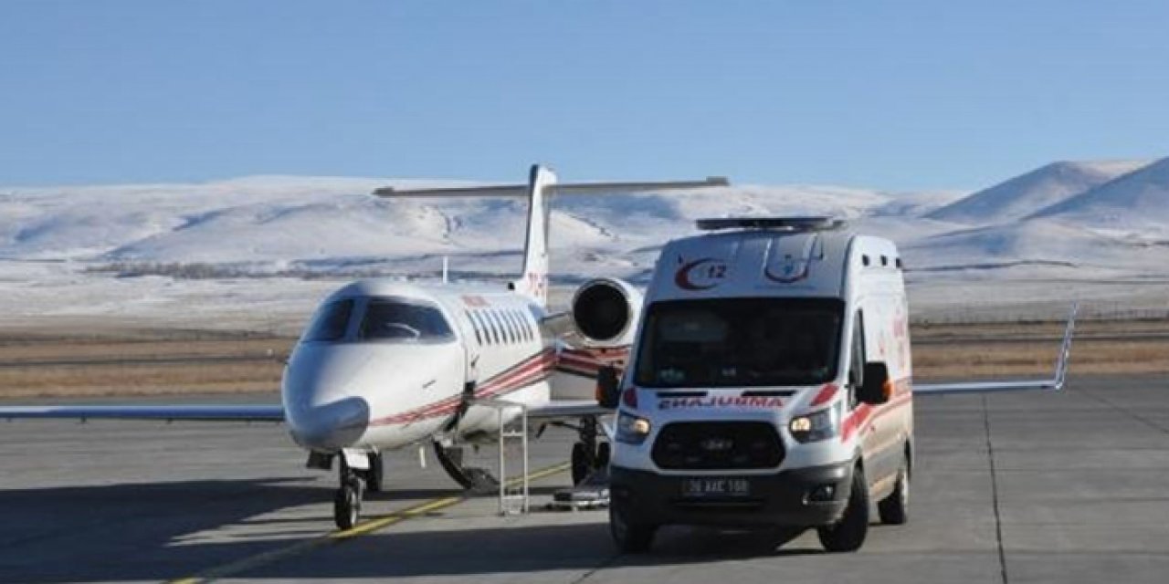 Kalp damar hastası ambulans uçakla Ankara'ya getirildi!