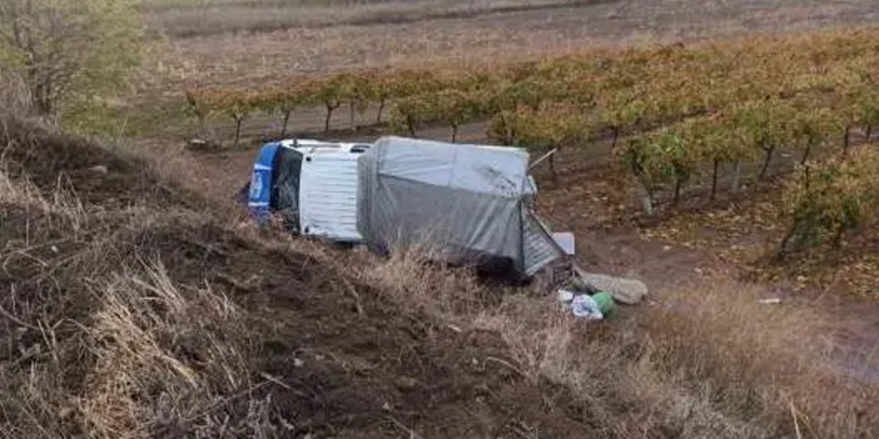 Manisa'da kamyonet üzüm bağına uçtu: 5 yaralı