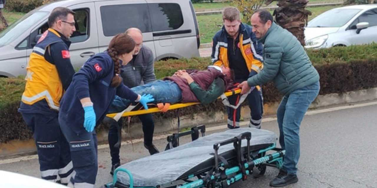 Karşıya geçerken araba çarptı