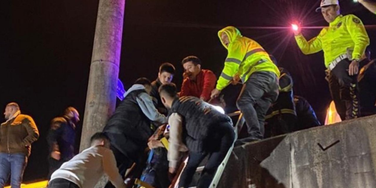 Giresun’da otomobil dereye düştü: 3 yaralı