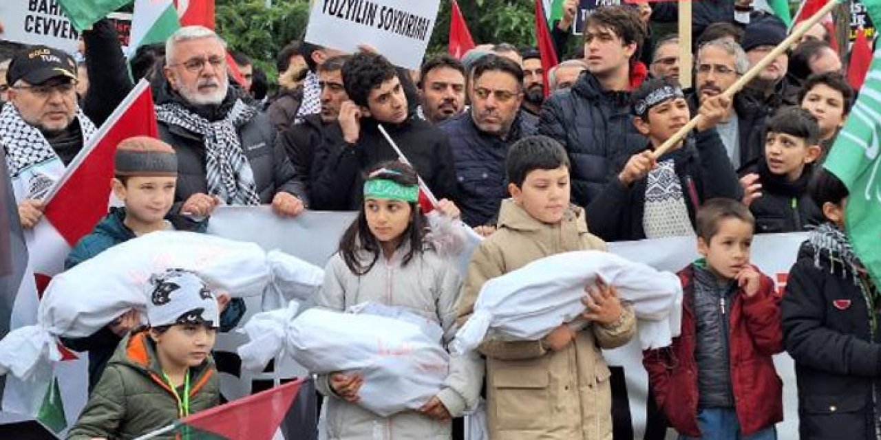 Ankara'da Filistin'e destek yürüyüşü düzenlendi