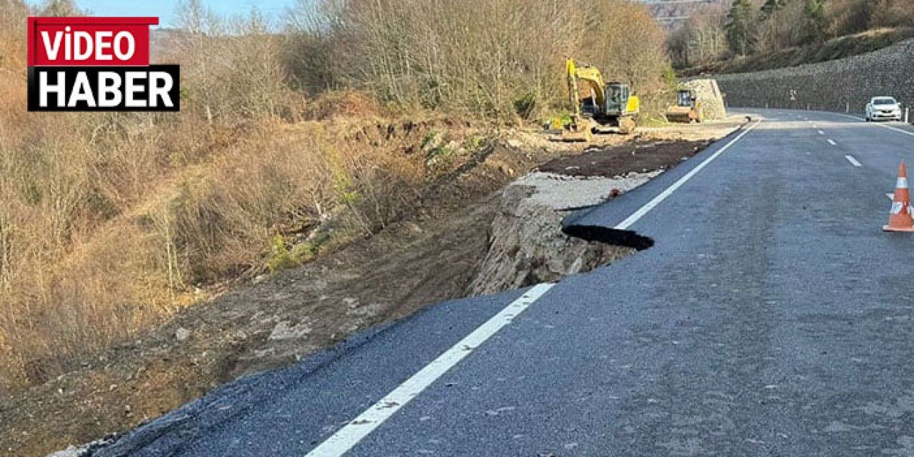 Bartın-Kastamonu arasındaki yol çöktü