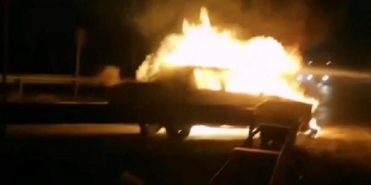 Seyir halindeki otomobil alevlere teslim oldu