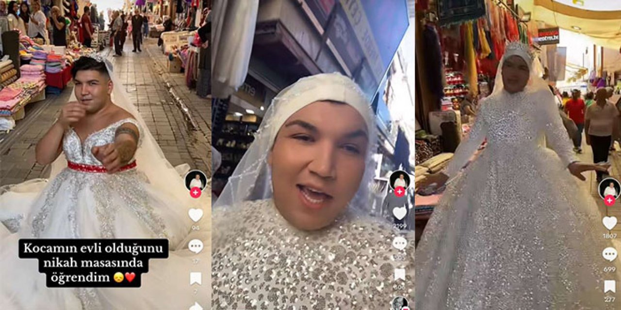Ankara'da sapkın görüntüler: Gelinlik giyerek sokaklarda yürüdü