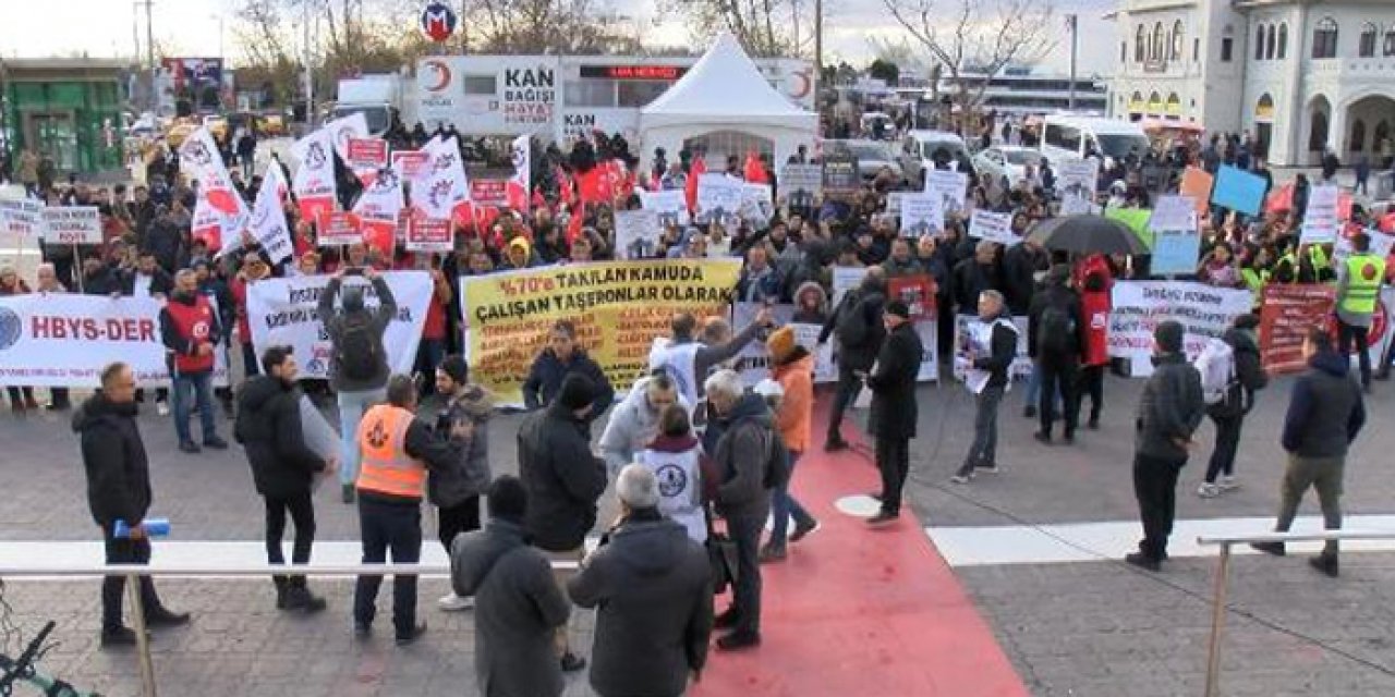 Kadıköy’de belediye taşeron işçileri kadro istedi