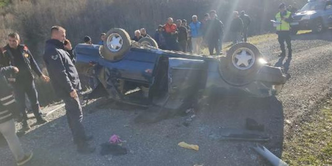 Otomobil takla attı: 1 ölü 2 yaralı