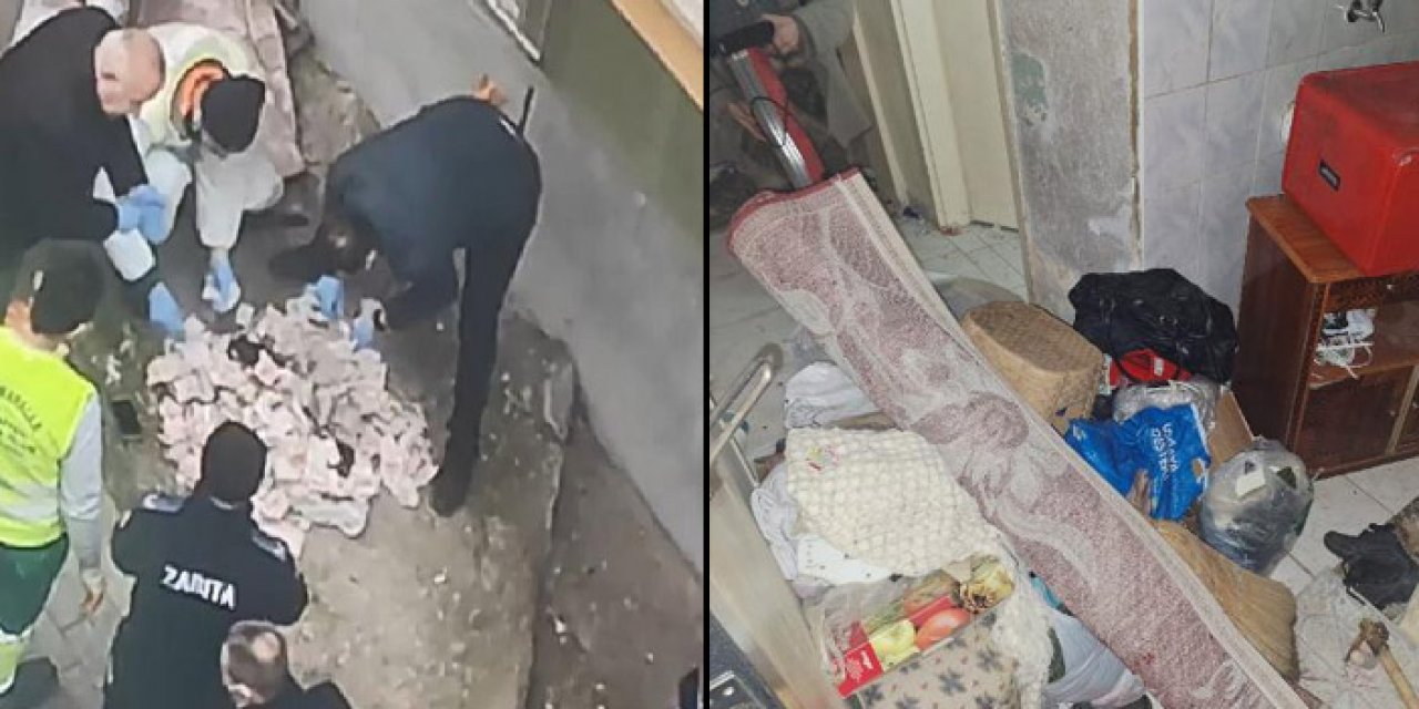 3 ton çöp çıkan evde binlerce lira para bulundu