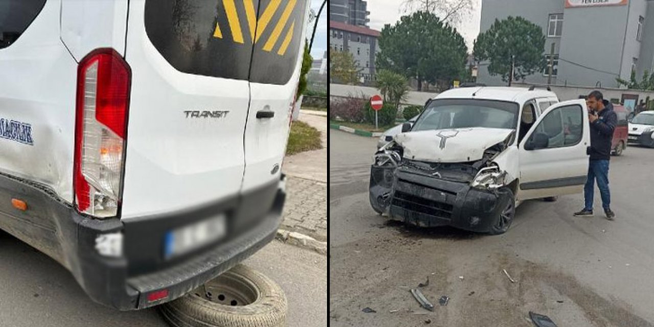 Okul servisi ile hafif ticari araç çarpıştı: Öğrenciler yaralandı
